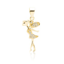 Pandantiv argint placat cu aur galben zână cu pietre DiAmanti Z1600CG_W-DIA (Argint 925‰ 1 g.)